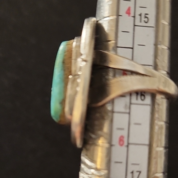 Vintage Navajo Turquoise Silver Ring - Picture 7 of 8